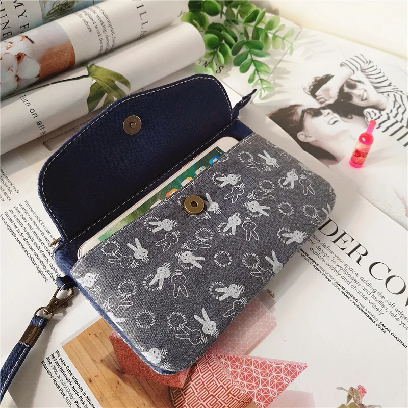 Хлопковый женский кошелек с мультяшным Кроликом детский органайзер маленький