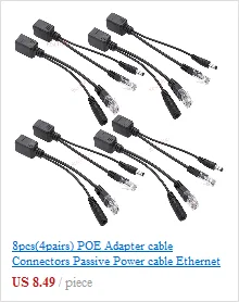 Кабель адаптер POE RJ45 инжектор Сплиттер Комплект экранированная лента пассивная мощность по Ethernet 12-36 в синтезатор сепаратор комбинер
