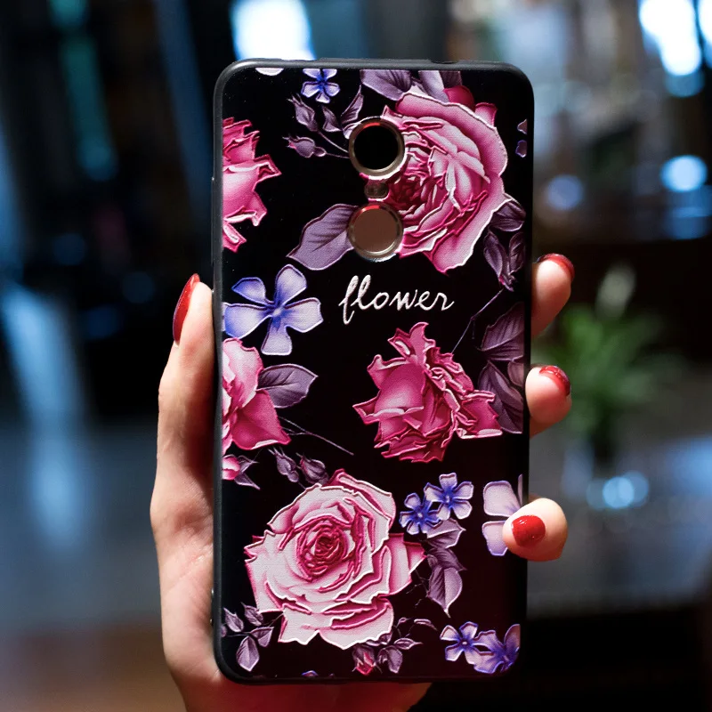WeeYRN черный цветок 3D рельеф мягкий чехол чехлы на Xiaomi Redmi 6 Pro 6 Redmi 5 Plus 5A Сяоми ксиоми Редми 6 про 5 плюс 5A Роскошные силиконовый чехол ТПУ на Xiaomi Redmi 4 Pro 4A 3S