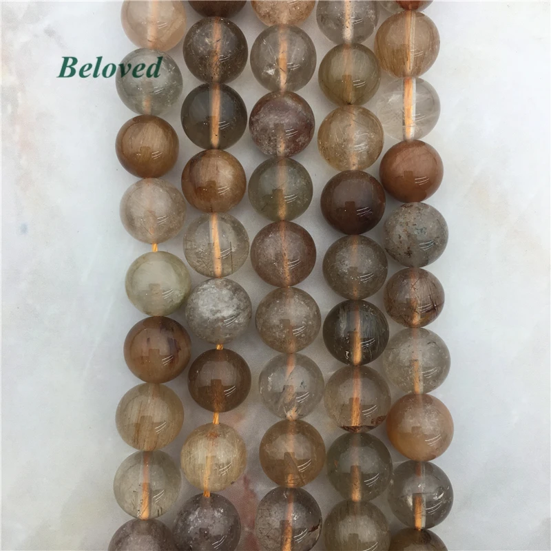 Модные круглые Rutilated кварцевые бусины, гладкий Hairstone Divergent хрустальные драгоценные камни бусины для ювелирных изделий DIY, BG18113 (art.: 7ac582157) - 7ac582157