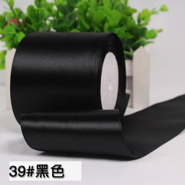 

(25 yards/roll ) 80mm Black Single Silk Satin Ribbon Wedding Party Decoration Gift Wrapping Christmas Sewing Fabric Hand DIY 22M
