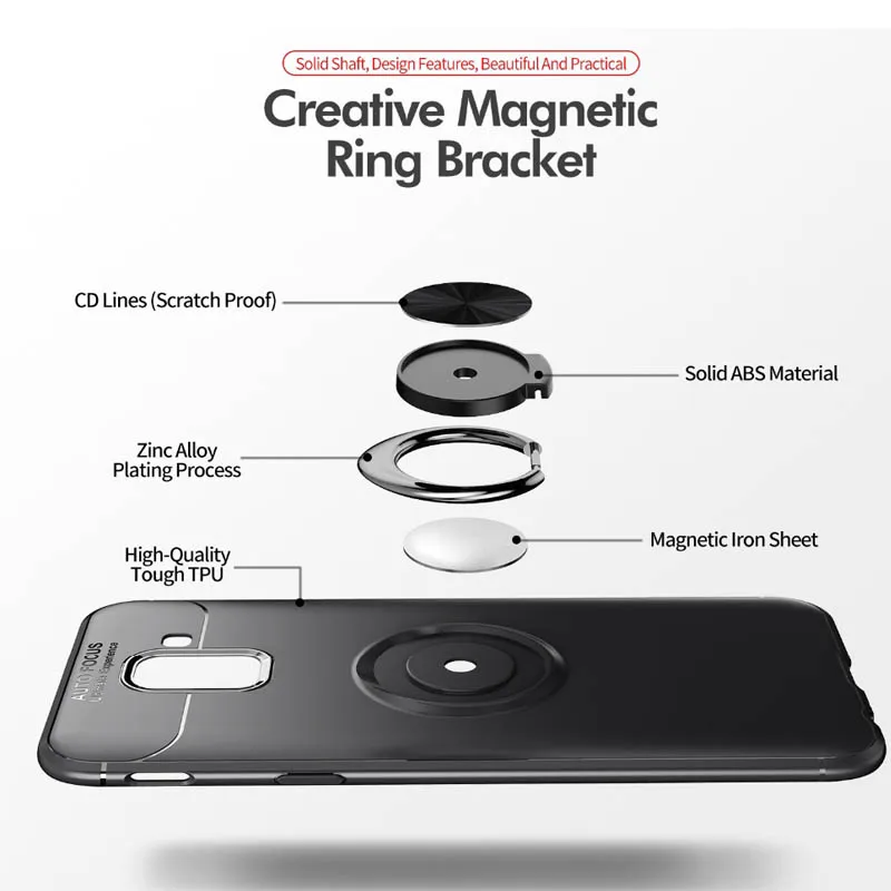 Yeuzoe Fashion Phone Cover For Samsung Galaxy J4 2018 J6 J8 case Metal Ring bracket silicone Tpu shockproof fundas |