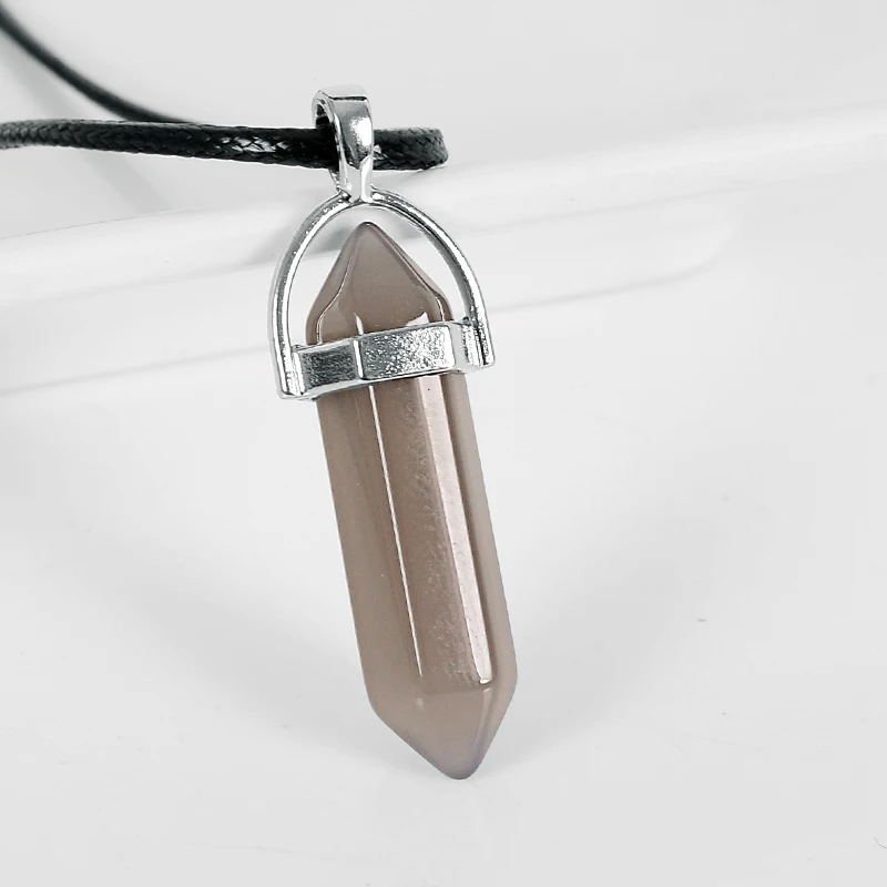 Искусственные камни в виде столбика Серый агат рейки маятниковая подвеска