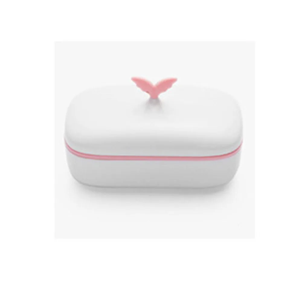 pink Лидер продаж Прекрасный двойной слой держатель для хранения мыльницы для ванной мыло для душа Box аксессуары - Цвет: pink