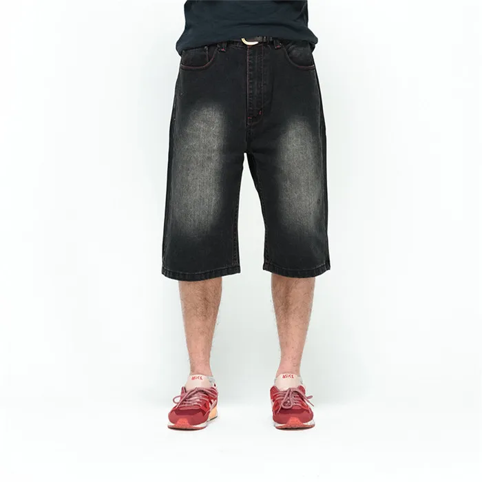 Летние Свободные мешковатые джинсовые шорты мужские джинсы на бедрах Короткие