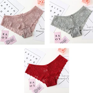 pink gray red BEFORW, 3 шт., сексуальные кружевные трусики, женское модное нижнее белье, соблазнительные Красивые трусы, высокое качество, хлопок, низкая талия, женское нижнее белье - Цвет: pink gray red