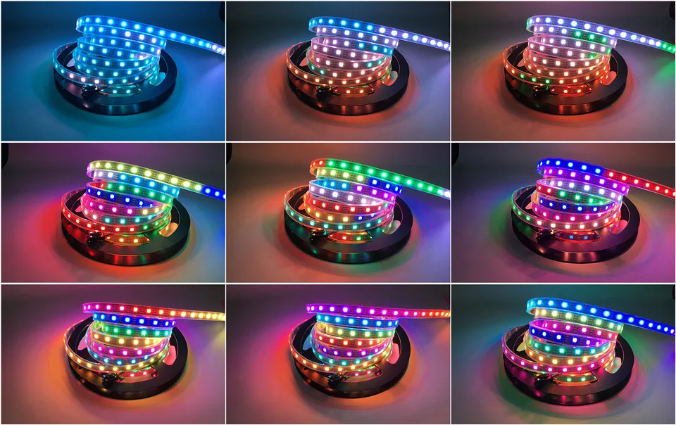 DC5V WS2812B 30/60/144 светодиодов/m Smartled пикселей RGB индивидуально адресуемых светодиодные полосы света черный/белый печатных плат IC WS2812 полосы