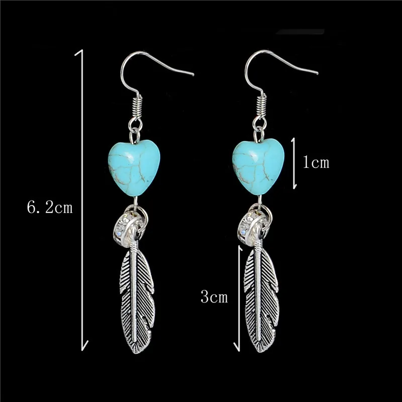 Женские серьги подвески с натуральным камнем в форме пера|womens dangle earrings|dangle