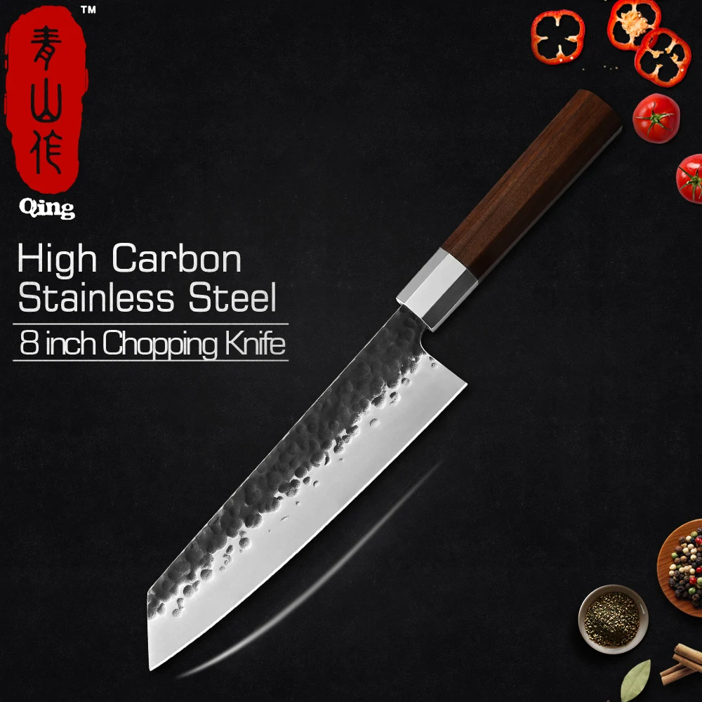 Нож ручной работы из нержавеющей стали Qing шеф повар/Измельчитель/нож сантоку