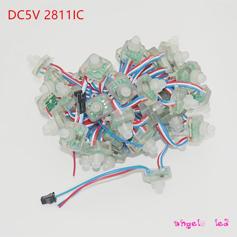 50 шт./лот DC5V WS2811IC T1515 квадратная полная Цвет рассеянный свет rgb Светодиодный модуль IP68 Водонепроницаемый автономные адресные провода светодиодный струны