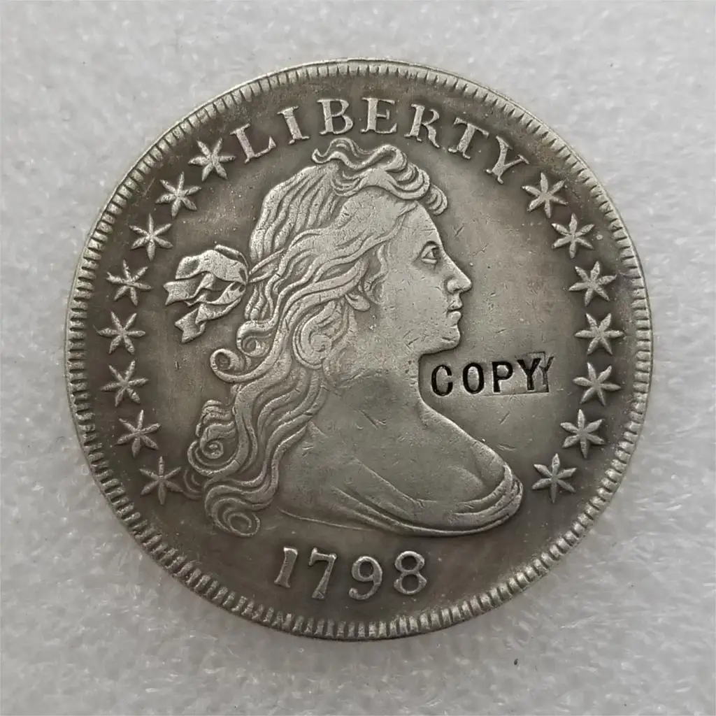 1798 США &quot15 звезд&quot драпированный бюст копия доллара монета|Безвалютные монеты| |