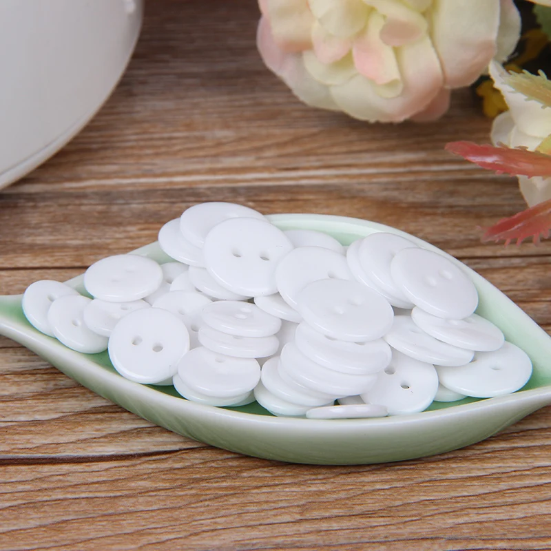 100 шт белые два отверстия смоляные пуговицы ручной работы плоские высокого