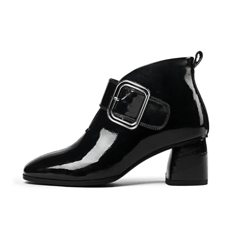 Женские ботильоны из лакированной кожи MLJUESE зимние короткие ботинки серого цвета