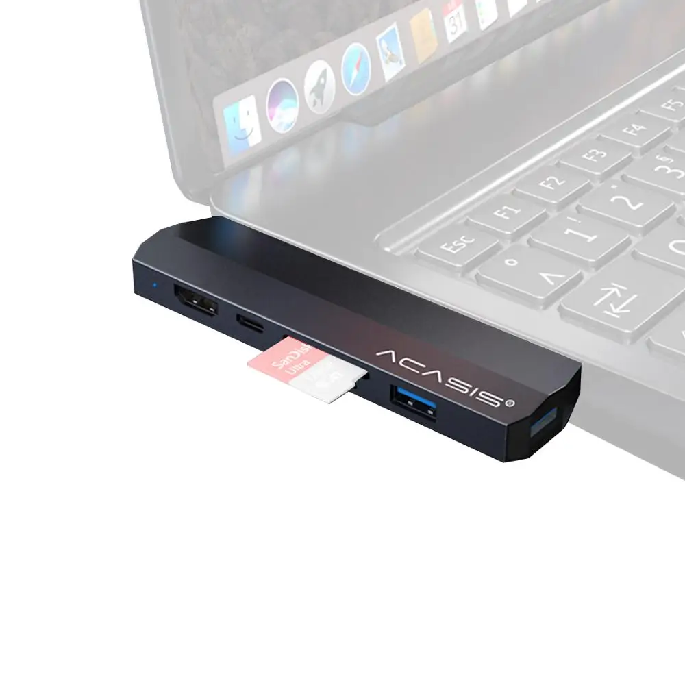 Алюминиевый адаптер 7 в 1 Type C для HDMI Micro TF Card Reader Macbook Pro Samsung Galaxy S9/S8 Huawei P20 USB 3 0