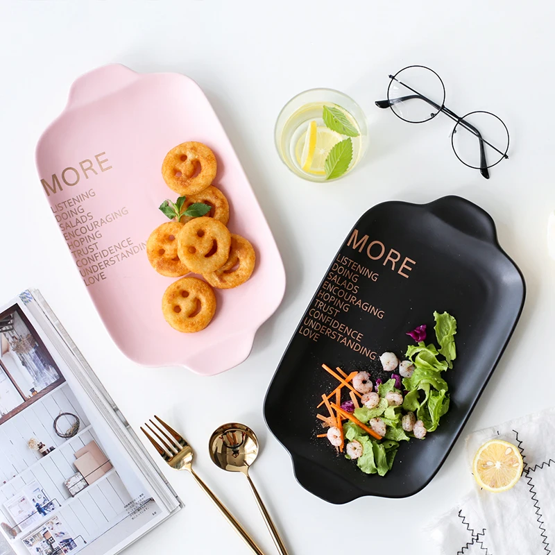 Креативная керамическая тарелка в скандинавском стиле домашняя кухонная для