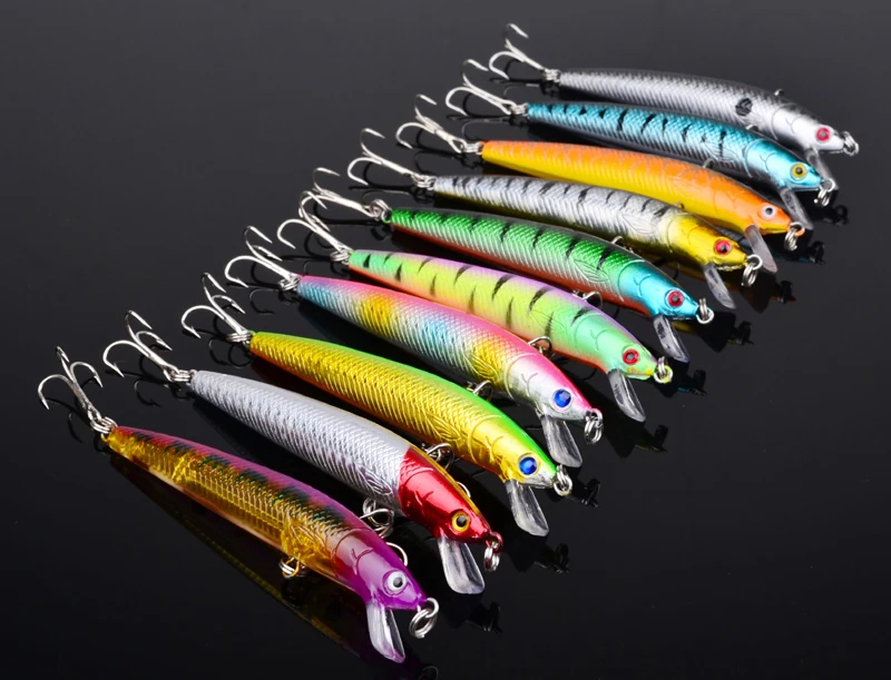 10 шт. рыболовные приманки бас приманка воблер снасти крючки прыжки джиг воблеры