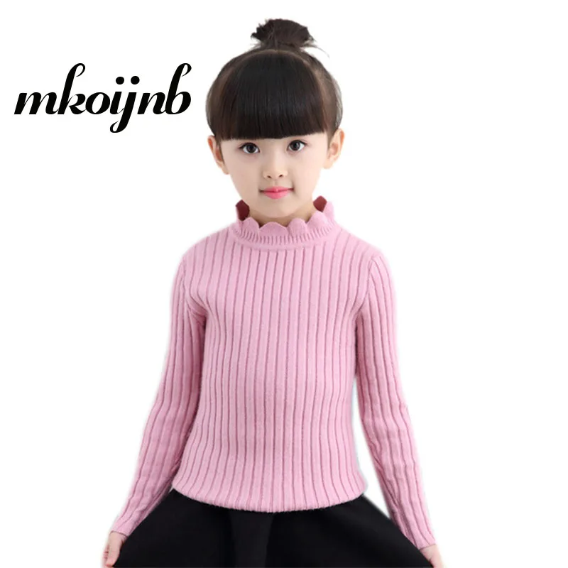 Свитер детский однотонный с высоким воротником на Возраст 4 12 лет|winter sweater girl|kids