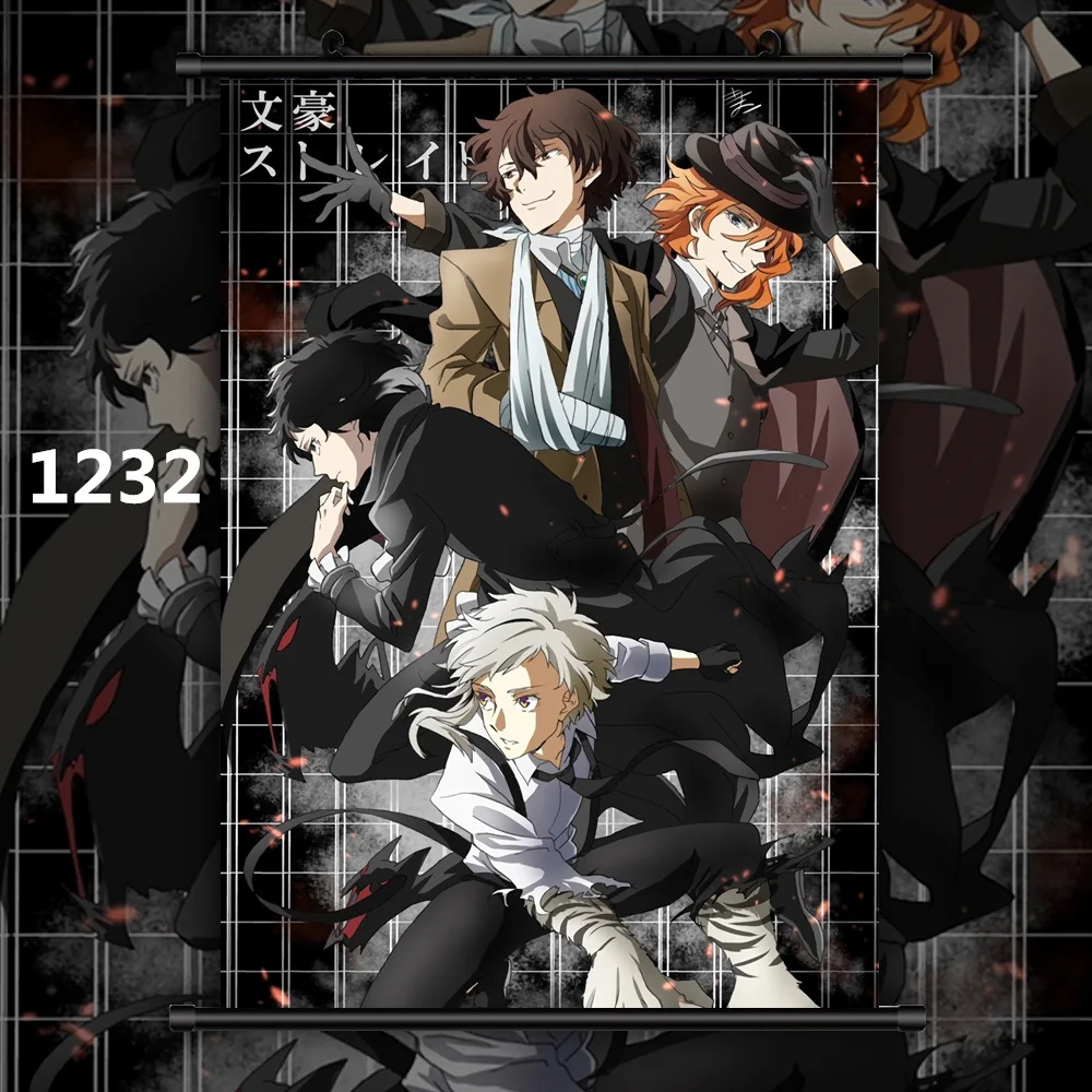 1232 Bungou бродячие собаки Dazai Chuuya Ryunosuke Аниме Манга настенный плакат свиток C - Цвет: 1232