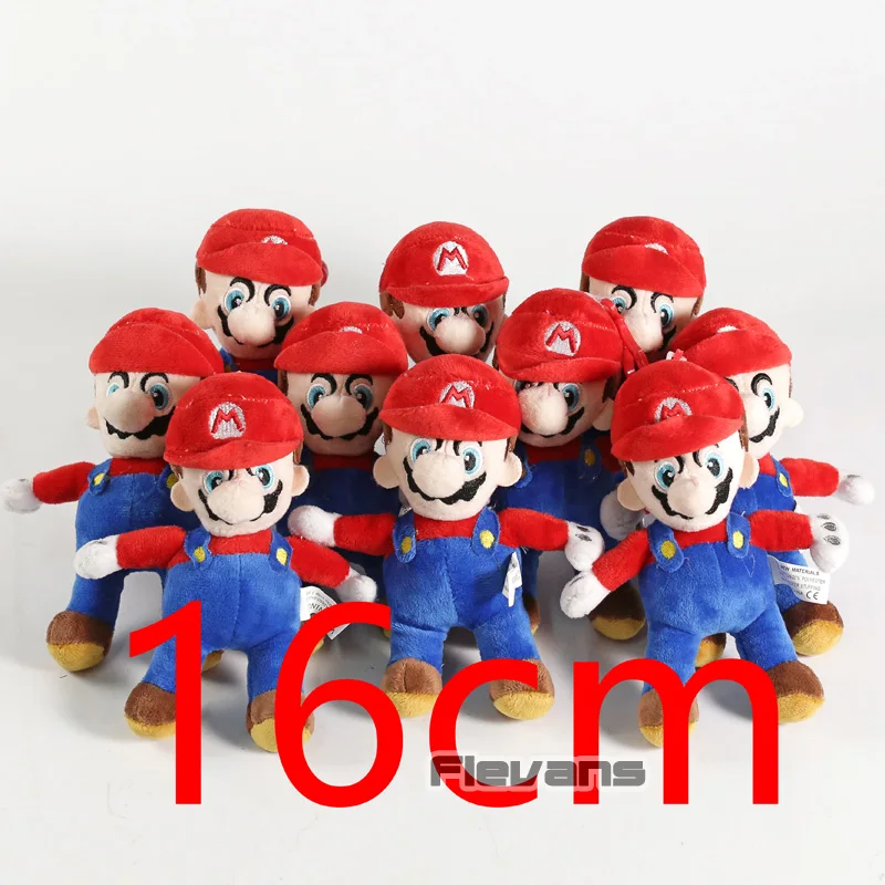 Супер Марио Bros Марио Луиджи плюшевые игрушки мягкие куклы-подвески 10 шт./партия - Цвет: Красный