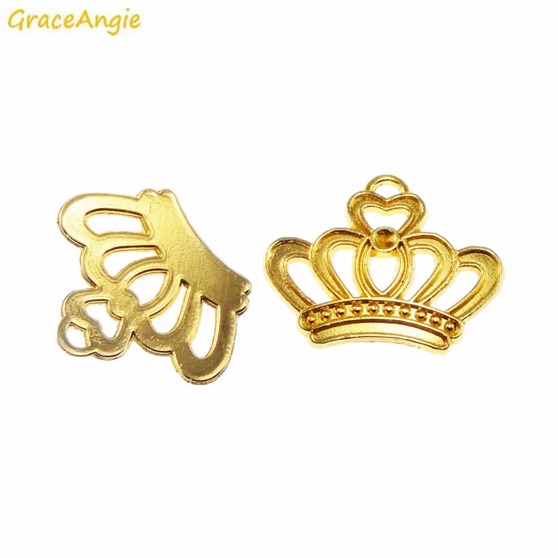 GraceAngie 90 шт. оптовая продажа подвеска в форме короны золотого цвета женский