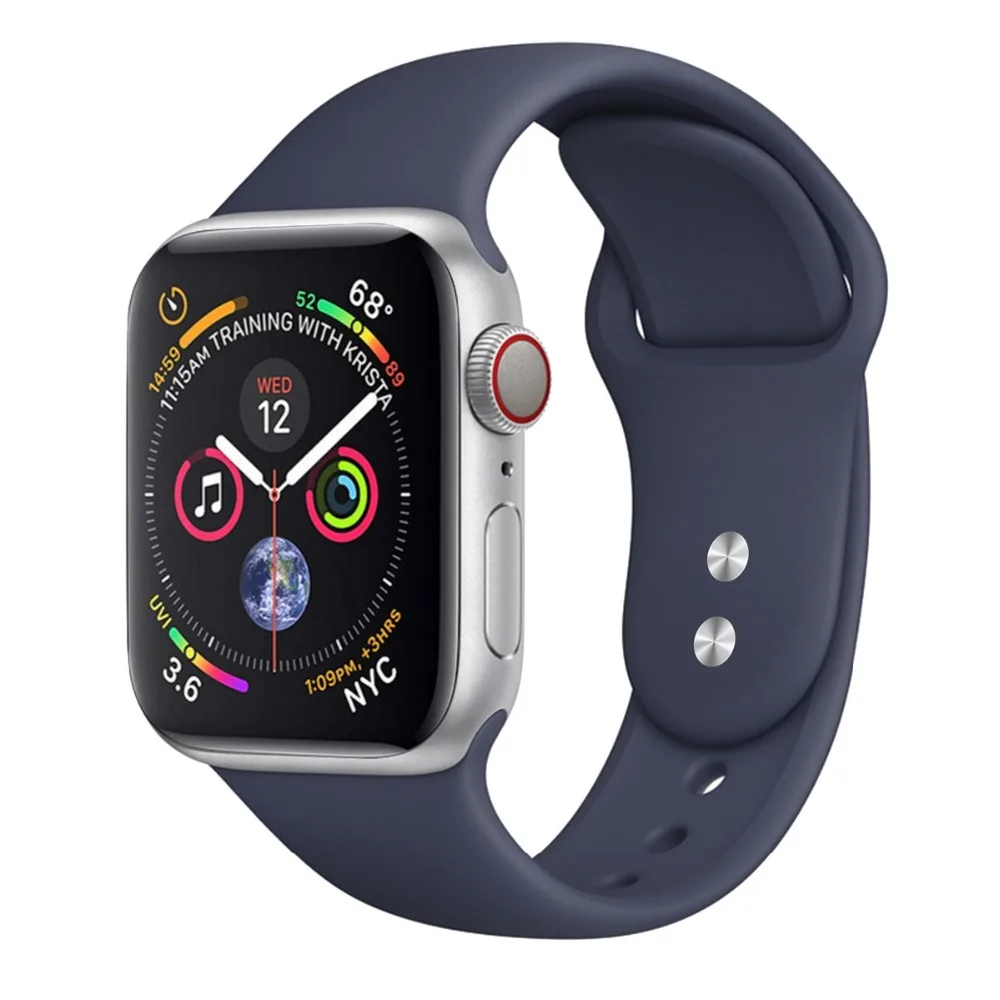 Силиконовый ремешок для наручных часов Apple watch 42 мм 38 и нержавеющая сталь