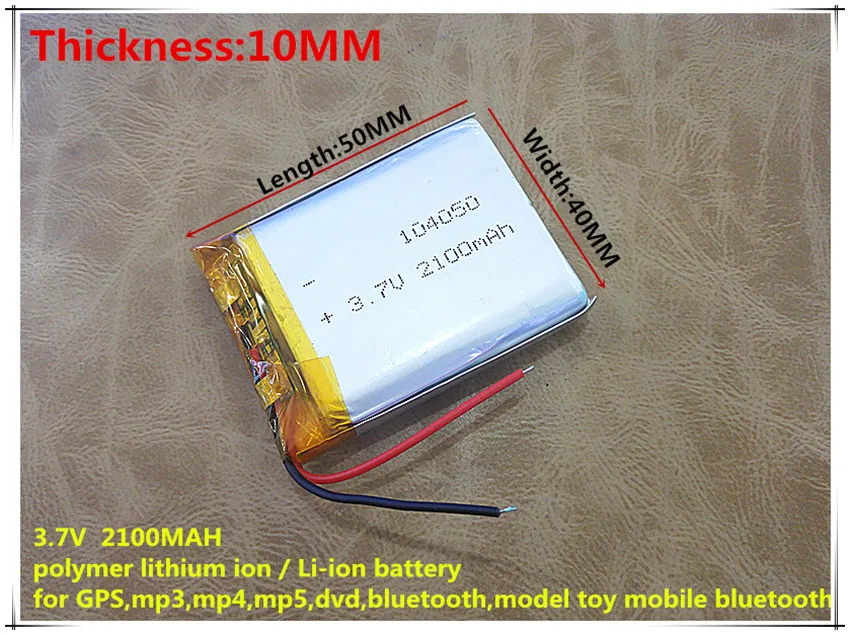 5 шт 3 7V литий полимерный аккумулятор 104050 2100MAH планшетный ПК навигация Мобильная