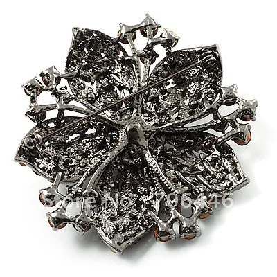 2 1 дюймовая большая черная покрытая стразами Винтажная брошь | Украшения и