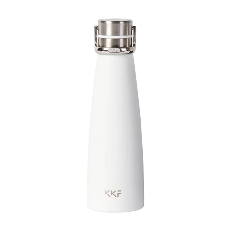 White-2 Термос Xiaomi KKF, Вакуумная бутылка, 24 часа, термосы с изоляцией, фляга из нержавеющей стали, 475 мл, чашка для путешествий, Спортивная кружка, OLED, Термокружка - Цвет: White-2