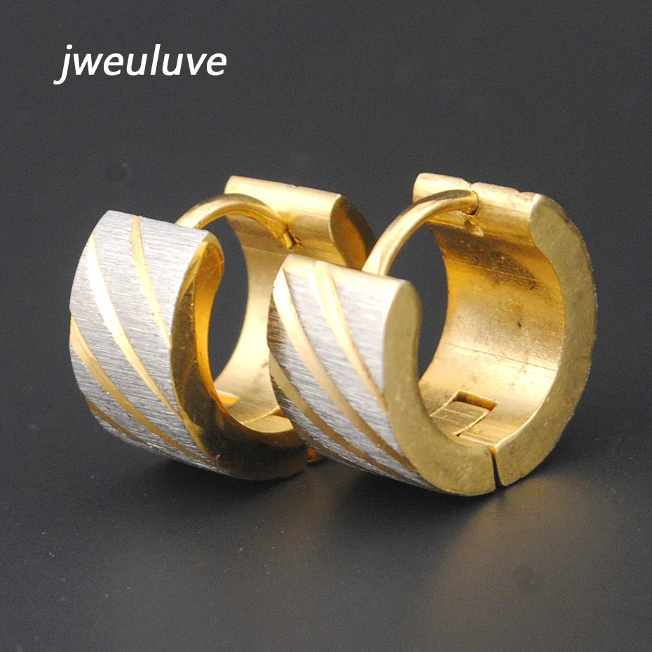 Золотые серьги-пусеты AMUMIU из нержавеющей стали 316L мужские украшения оптом