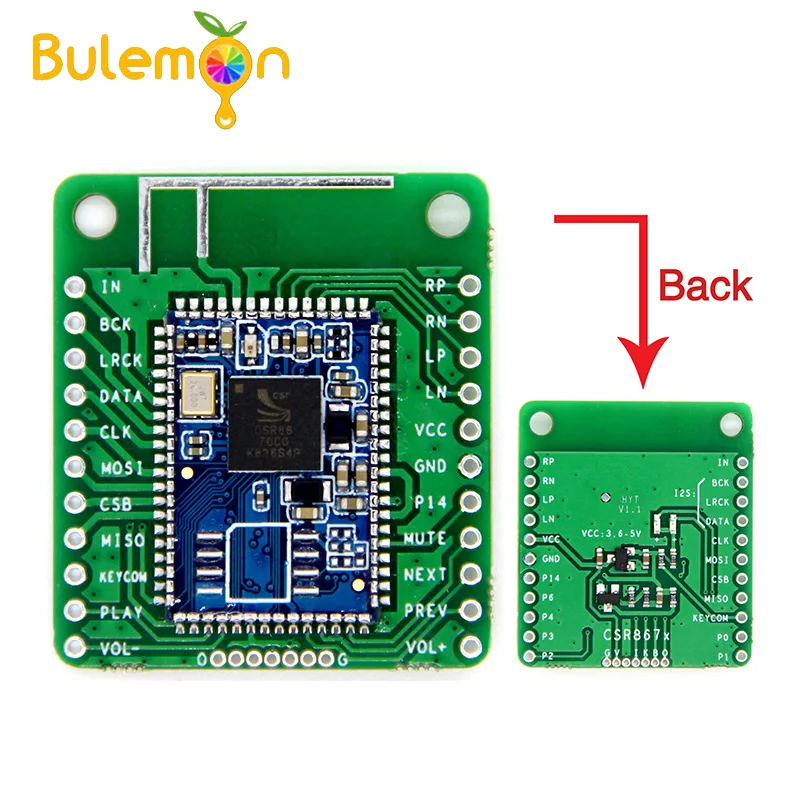 1 шт. CSR8670 Bluetooth совместимый V5.0 маломощный аудиомодуль APTX Сжатие без потерь I2S Fiber