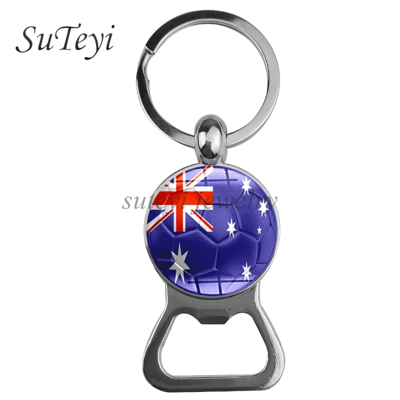 SUTEYI Колумбия Корея флаг футбол брелок Бразилии флаги Австралии Стекло кабошон