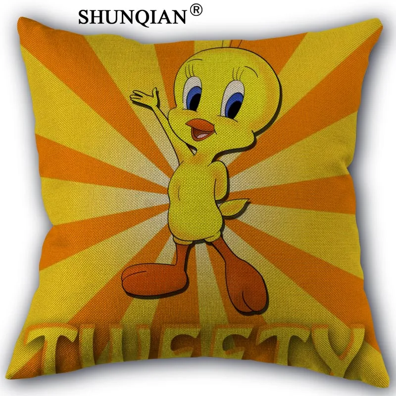 Домашний чехол для подушки чехлы Tweety хлопковое белье с птичкой наволочка кровать