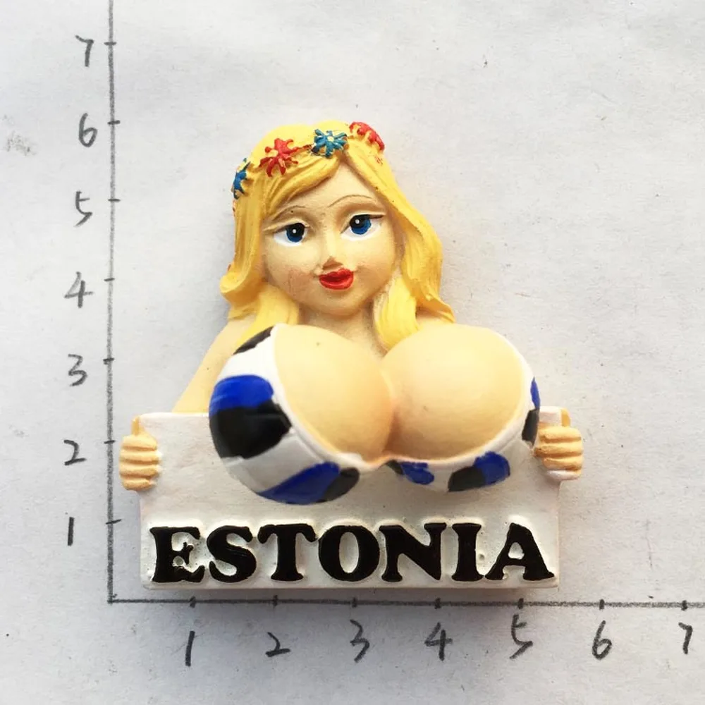 BABELEMI Estonia 3D Fridge Magnets Tourism Souvenirs Big Breasts Woman Refrigerator Magnetic Stickers Home Decortion|Магниты на