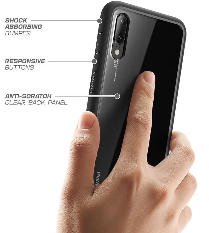 Чехол SUPCASE для huawei P20 5,8 дюймов UB стиль серии антидетонационный Премиум гибридный защитный ТПУ бампер+ PC прозрачная задняя крышка чехол