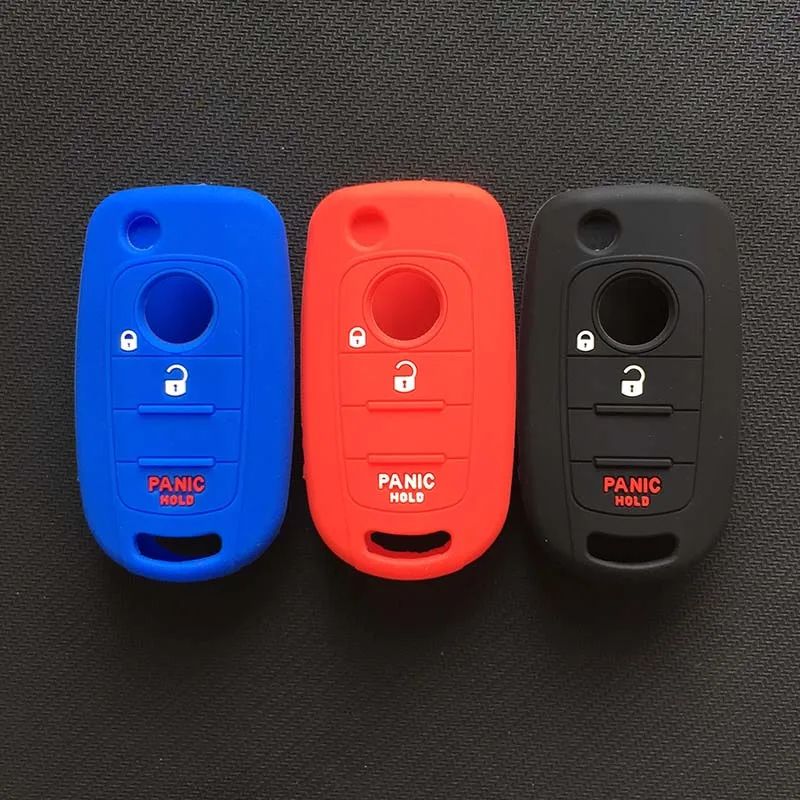 Silicone Car Key Case Cover Protector For Fiat 500X Toro Tipo Egea 3Button Remote Holder Flip Folding Dodge Neon | Автомобили и