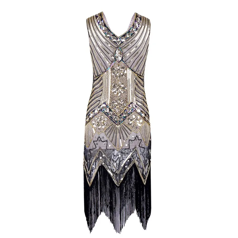 YSMARKET vestido de festa 1920 s женское винтажное платье-кисточка ручной работы платья для