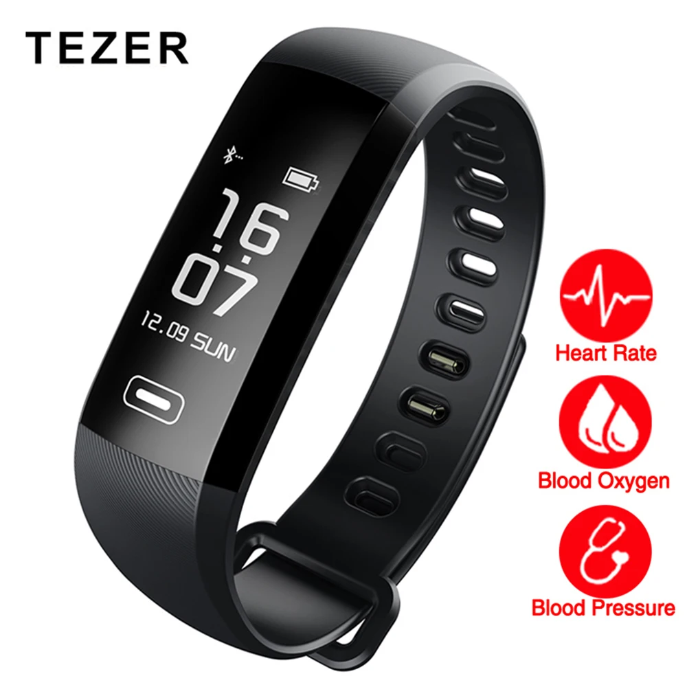 Умный Фитнес-браслет TEZER R5MAX M2 Pro, пульсометр, измеритель артериального давления, кислородный монитор, смарт-браслет, SMS Push R5 Pro
