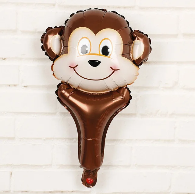 6 шт. ручные воздушные шары из фольги в виде головы животного тигра Льва надувной