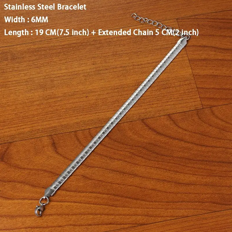 Топ Мода нержавеющая сталь золото/серебро массивное ожерелье для женщин дамы воротник чокер Шарм Романтические свадебные украшения - Окраска металла: Bracelet Silver 6MM