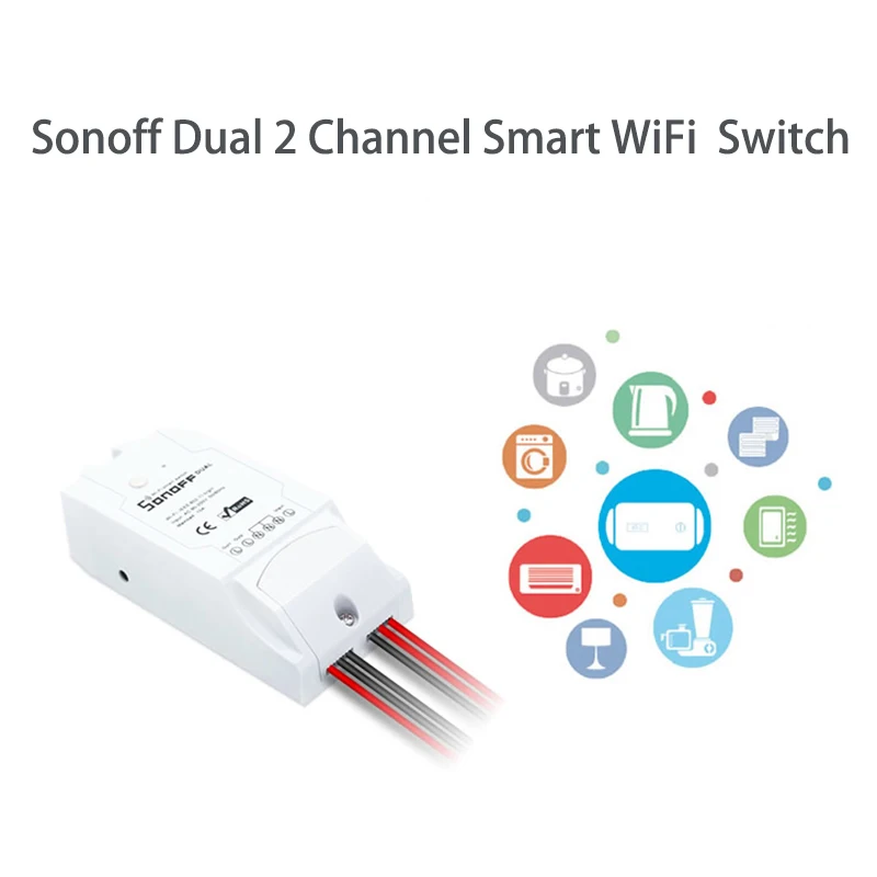 Двухдиапазонный смарт переключатель Sonoff 2 канала управления два устройства