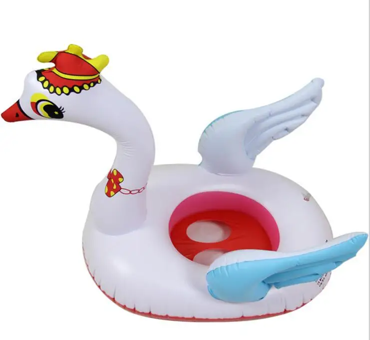 Водная площадка летний веселый остров пляжный картон Белый лебедь с короной
