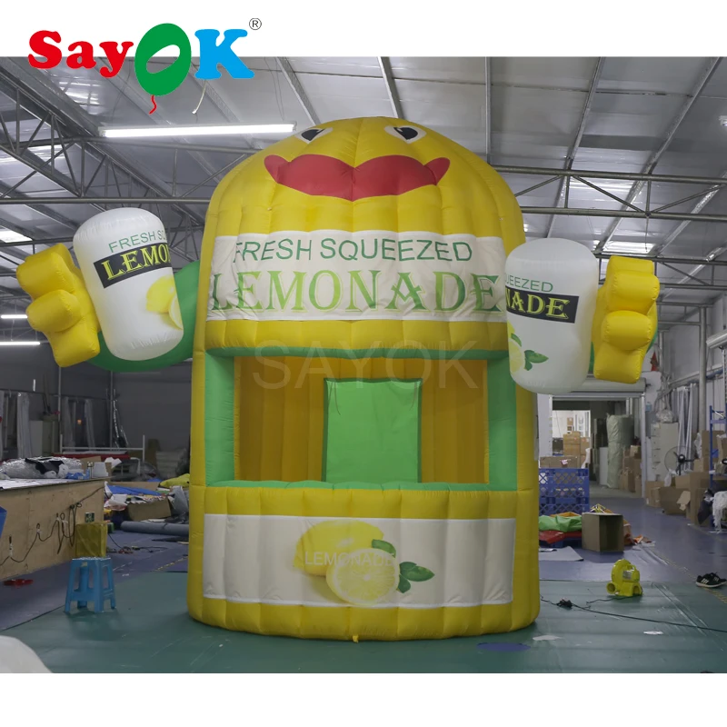 

Inflatable Lemonade Booth Inflatable Concession Stand Outdoor Sale Tent with Air Blower for Event, Advertising, Promotion