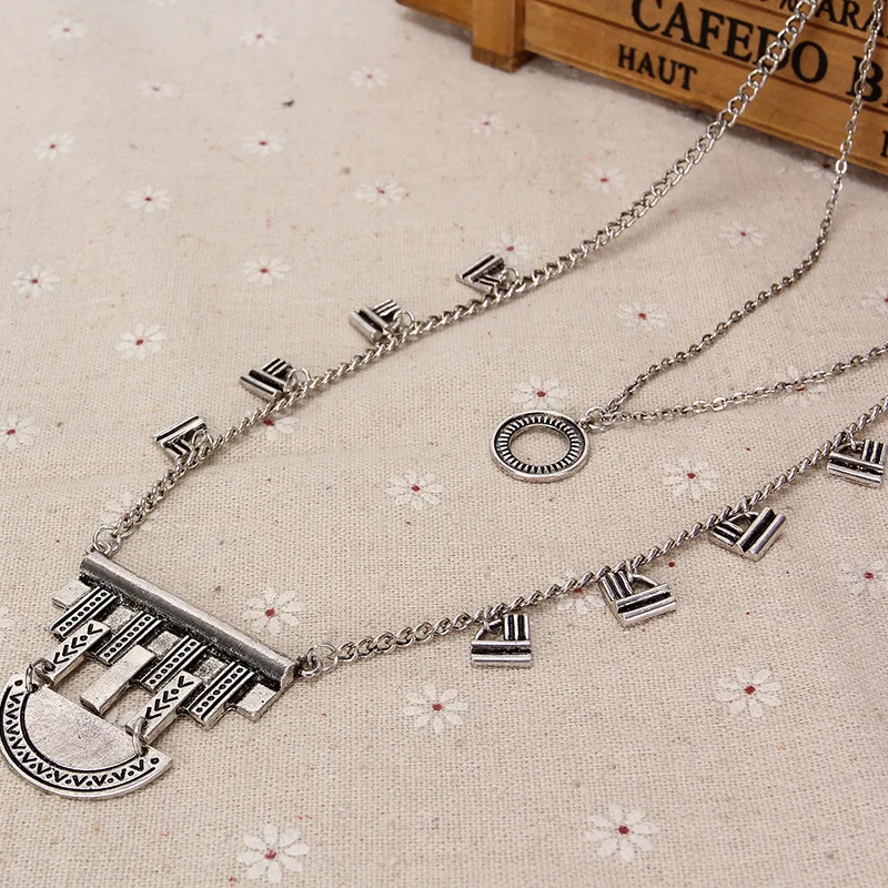 Урожай Ретро Многослойных Ожерелье Цепь Подарок Богемия Макси Chocker Золото