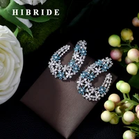 hibride bohemia style bridal weeding stud earring engagement fashion multicolor cubic zirconia festival gift bijoux femme e 433