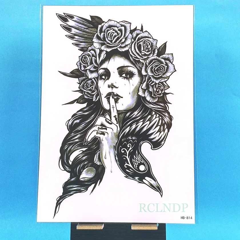 Водостойкая Временная тату-наклейка Роза Старая школа поддельные тату флэш-тату