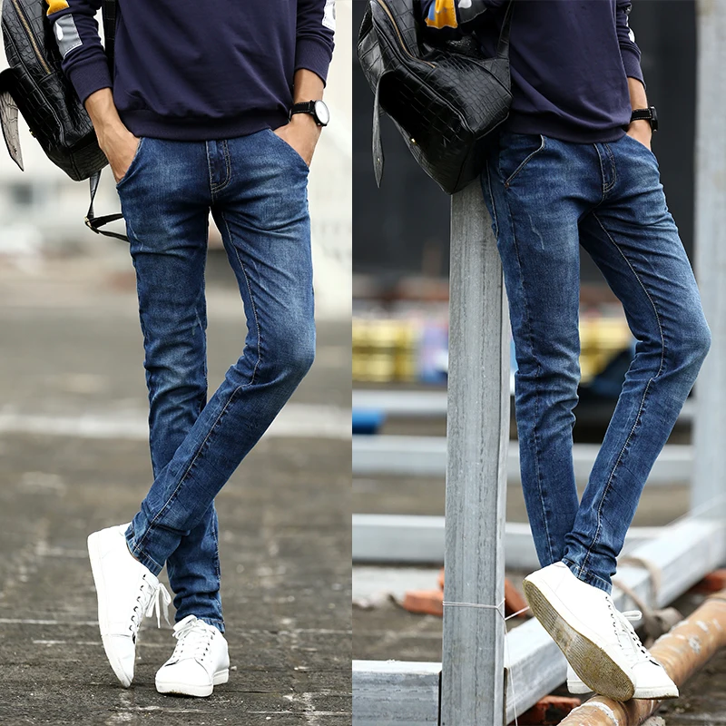 2015 wave of men cultivating new winter men's fashion denim pants feet Korean tidal stretch explosion models size 28-36 | Мужская