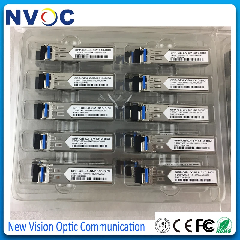Бесплатная доставка оптоволоконный приемопередатчик 1 25G WDM SFP 20 км 1310 нм BIDI 25 ГБ