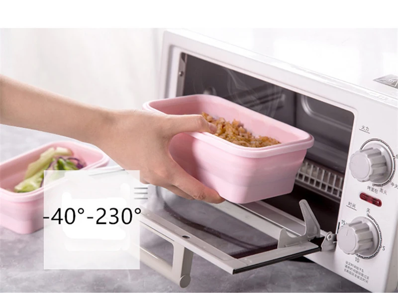 4 шт./компл. силиконовая складная коробка Bento складная переносная коробка для ланча для еды столовая посуда контейнер для продуктов миска для детей и взрослых