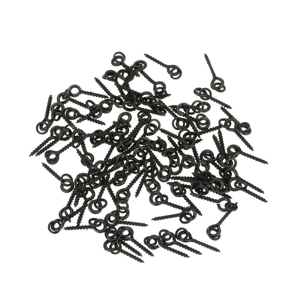 

100Pcs/lot Threaded Boilie Bait Screws With Ring For Carp Hair Rigs Hooks Carp Fishing Terminal nut screws Tackle Accessories