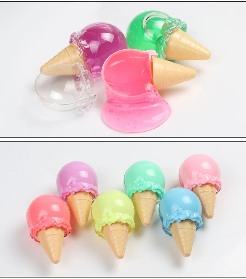 DIY Мороженое цвет случайный один кристалл грязи слизи игрушка для детей с цветной пены шарики ясный пушистый глина взрослых анти-стресс